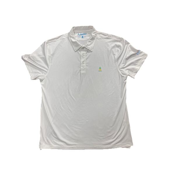 Chubbies Polo Shirt Mens XL White Pineapple Performance Lightweight Golf - Picture 1 of 9